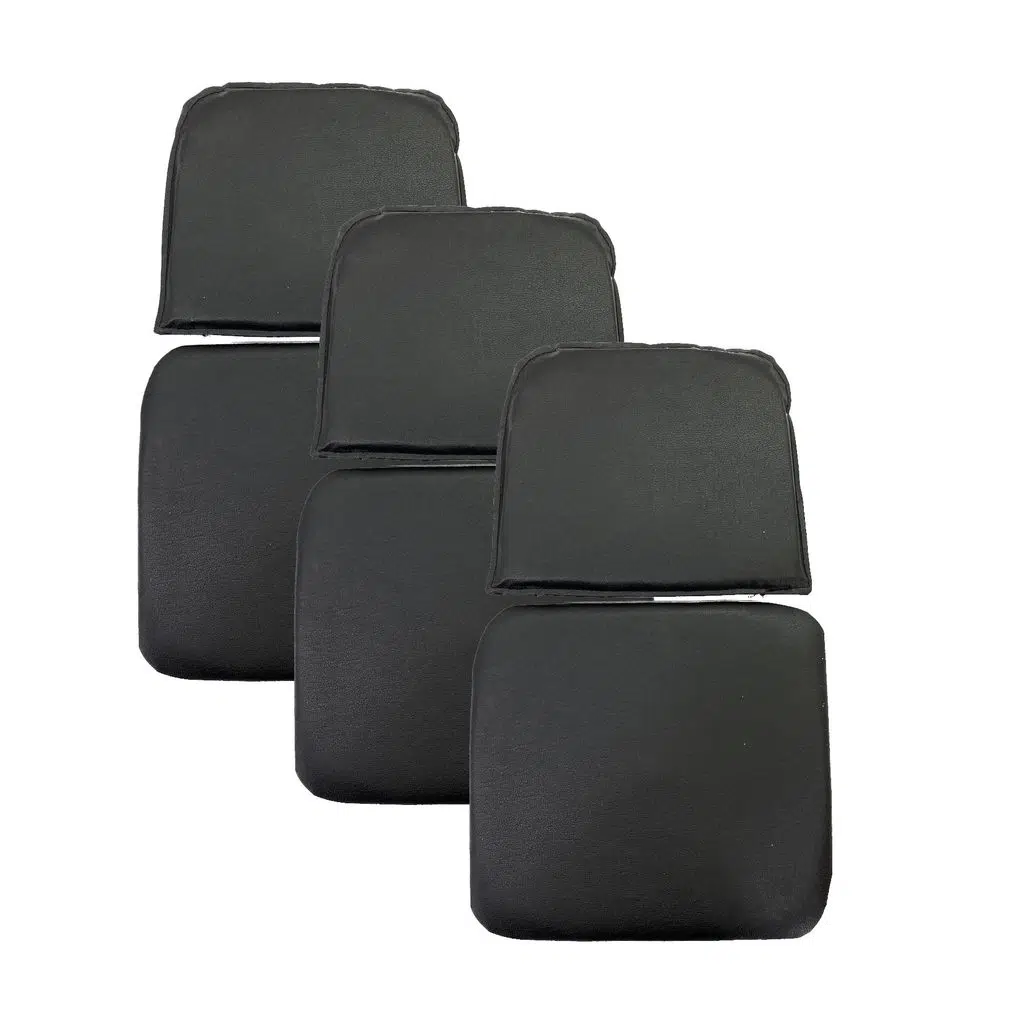 Knsz minder seti 3 lü zng&mğr&uslu syh suni deri tel bar sandalyesi oturma ve sırt minderi set