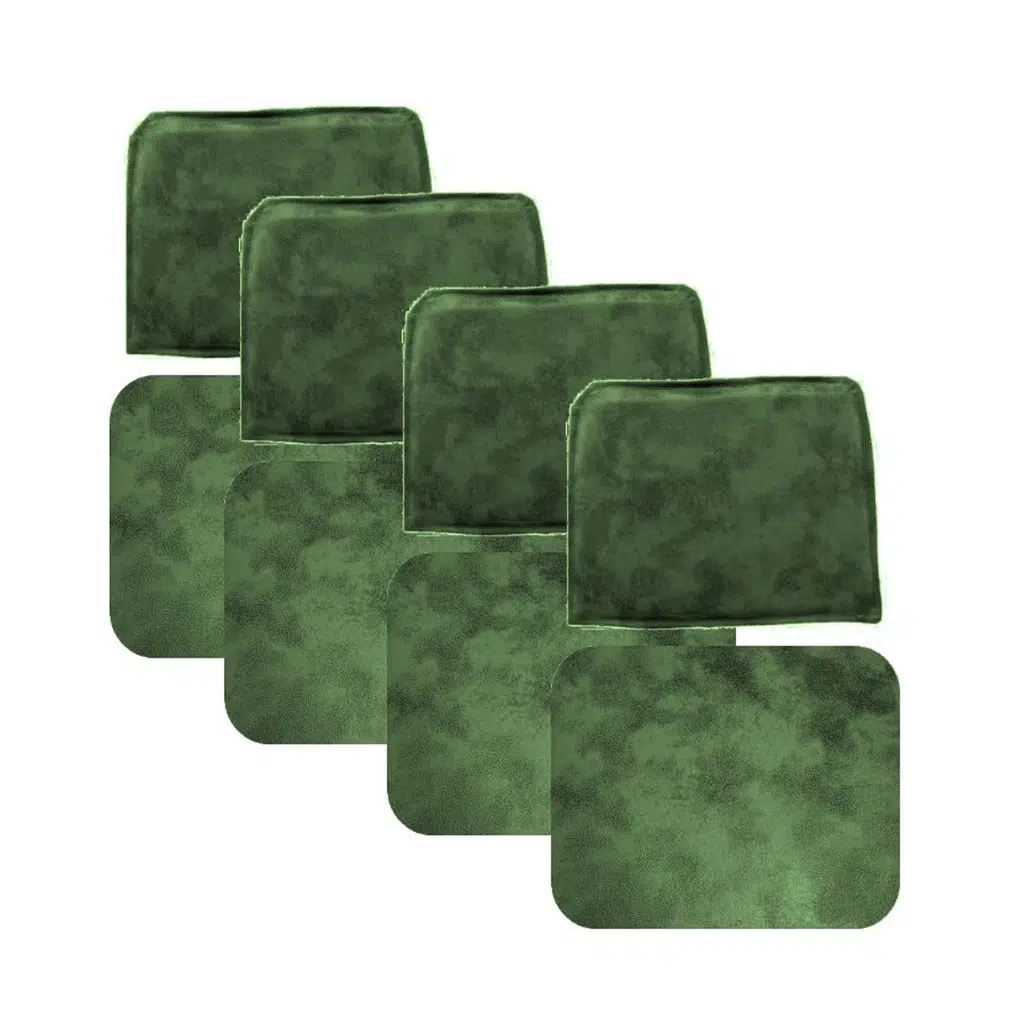 Knsz minder seti 4 lü mazlum haki siyah kumaş oturma ve sırt tel sandalyesi minderi bir arada