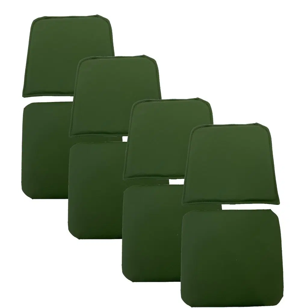 Knsz minder seti 4 lü mazlum yşl suni deri oturma ve sırt tel sandalyesi minderi bir arada