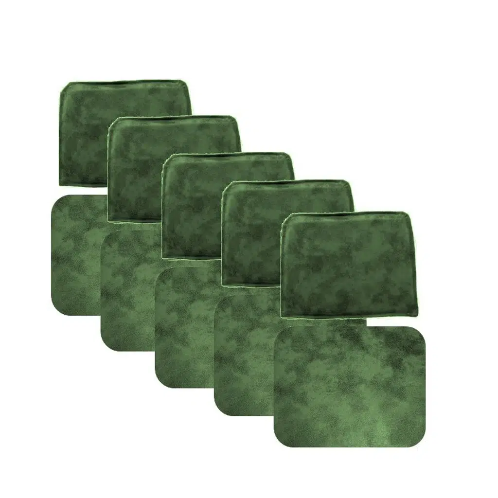 Knsz minder seti 5 li mazlum haki siyah kumaş oturma ve sırt tel sandalyesi minderi bir arada