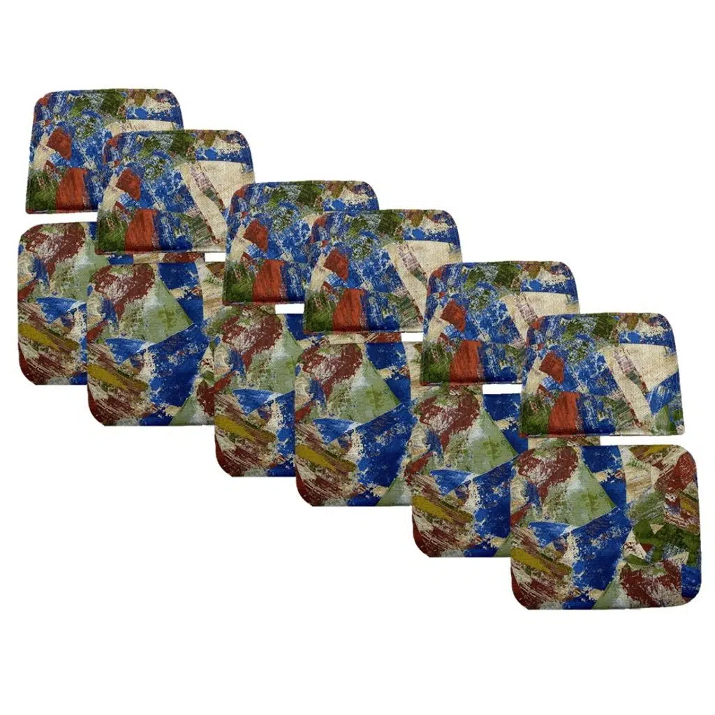 Knsz minder seti 6 lı mazlum geometrik desen oturma ve sırt tel sandalyesi minderi bir arada