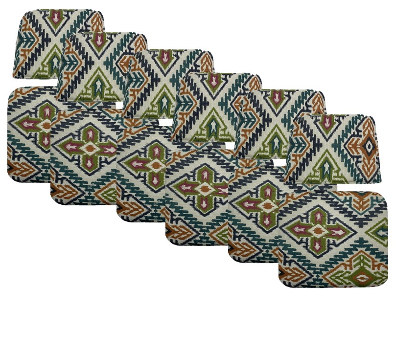 Knsz minder seti 6 lı mazlum kilim desen oturma ve sırt tel sandalyesi minderi bir arada