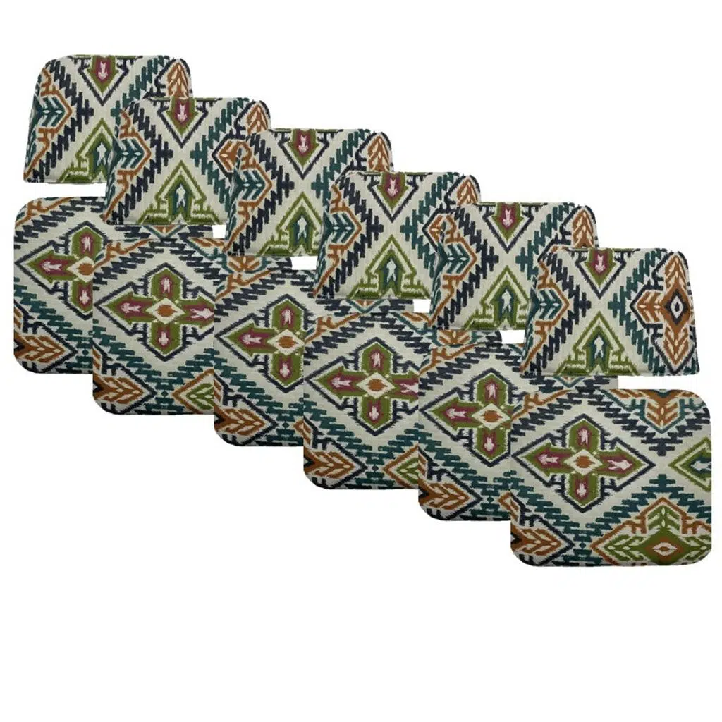 Knsz minder seti 6 lı mazlum kilim desen oturma ve sırt tel sandalyesi minderi bir arada