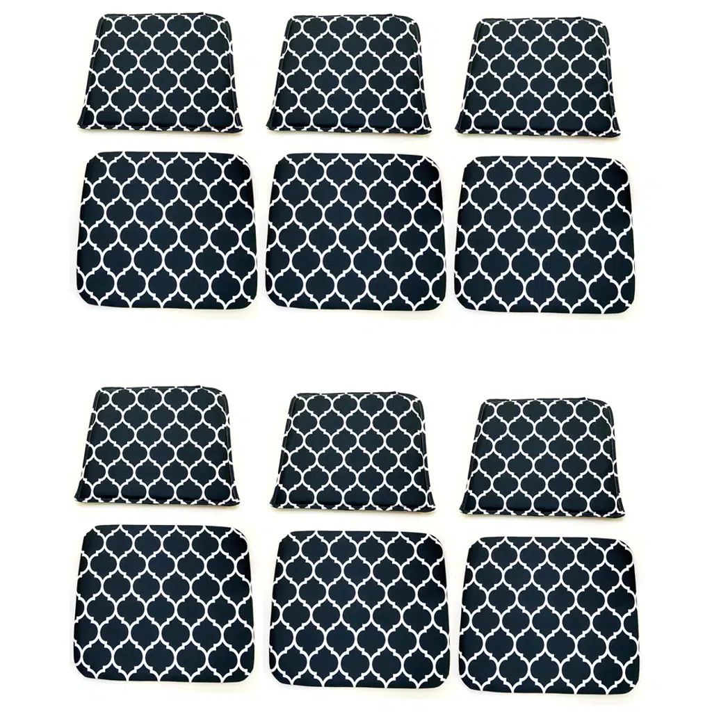 Knsz minder seti 6 lı mazlum viona kumaş oturma ve sırt tel sandalyesi minderi bir arada