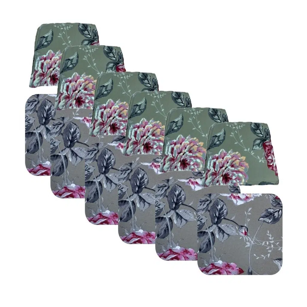 Knsz minder seti 6 lı mazlum yaprak gri kumaş oturma ve sırt tel sandalyesi minderi bir arada