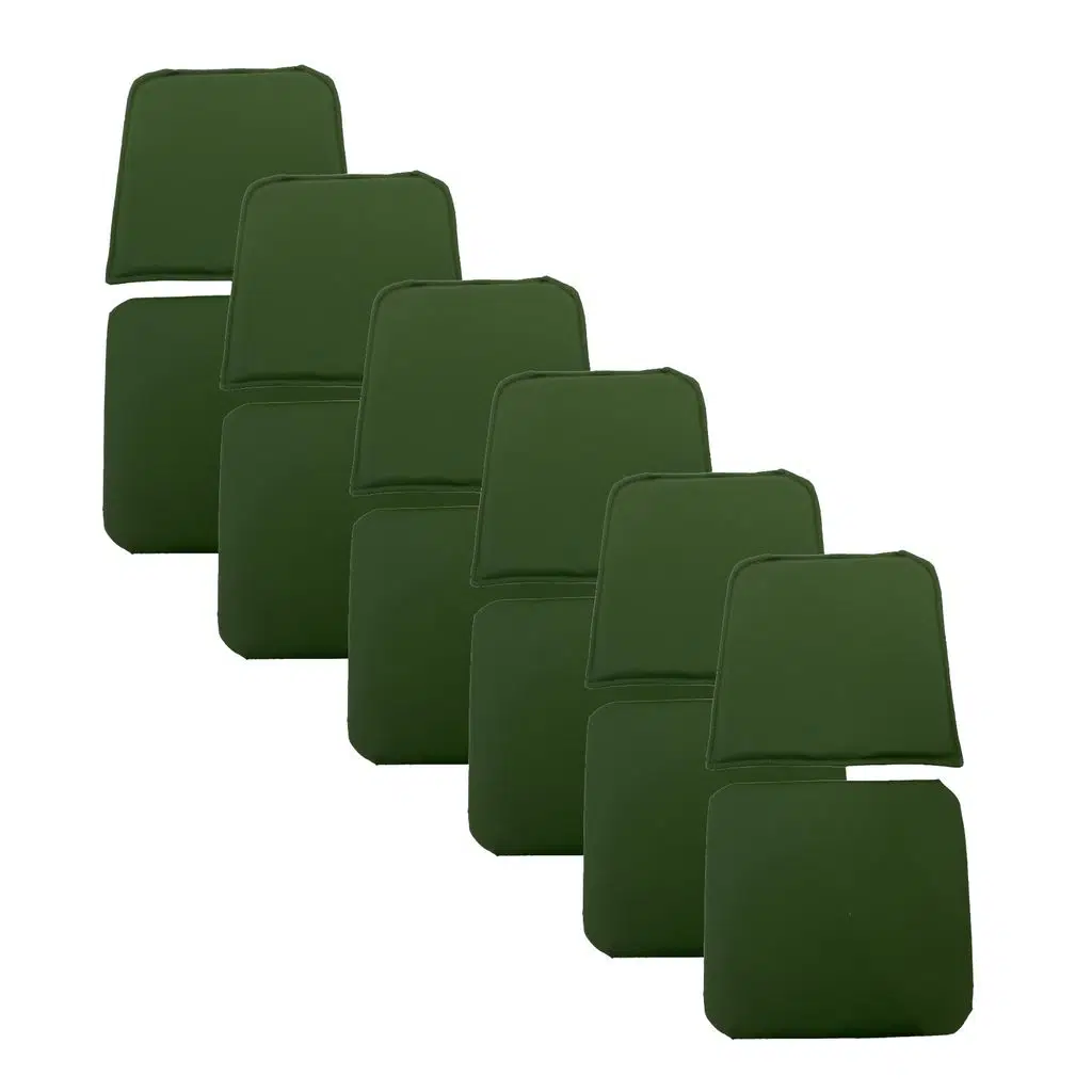 Knsz minder seti 6 lı mazlum yşl suni deri oturma ve sırt tel sandalyesi minderi bir arada