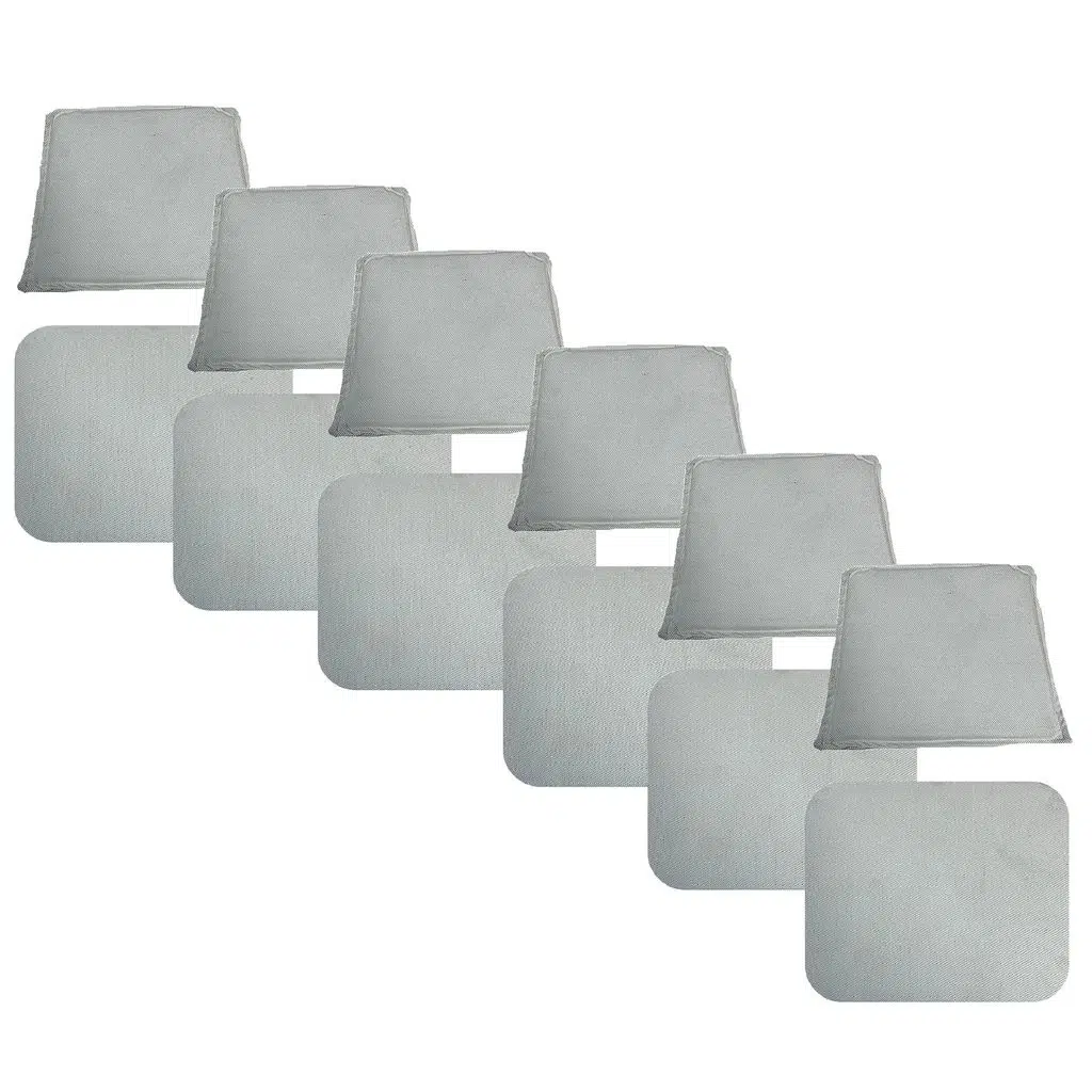 Knsz minder seti 6 lı zng&mğr&uslu beyaz kumaş tel bar sandalyesi oturma ve sırt minderi set