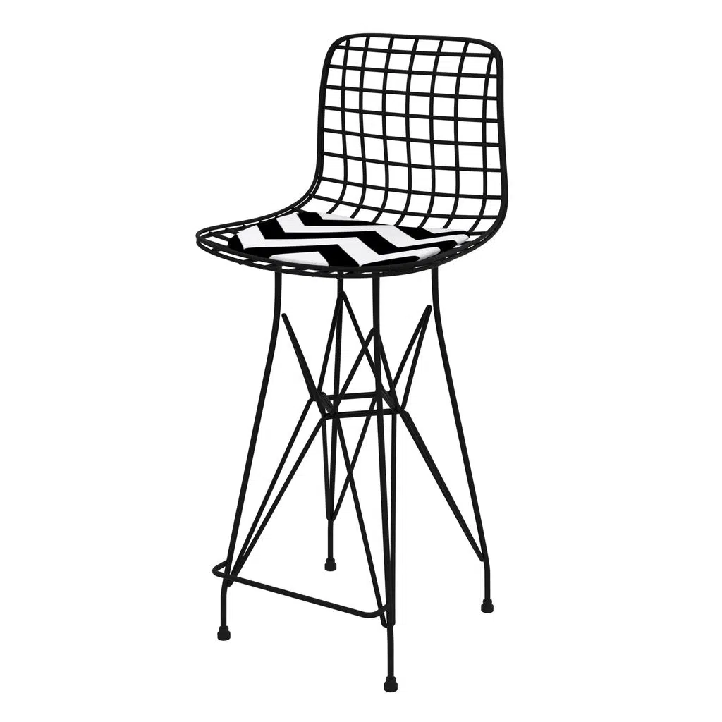 Knsz orta boy tel bar sandalyesi 1 li mağrur syhaldo 65 cm oturma yüksekliği mutfak bahçe cafe ofis