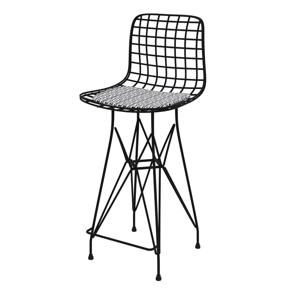 Knsz orta boy tel bar sandalyesi 1 li mağrur syhtalen 65 cm oturma yüksekliği mutfak bahçe cafe ofis