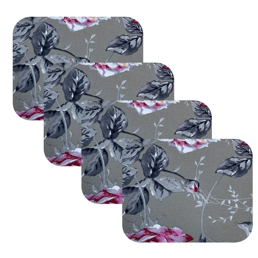 Knsz oturma minderi 4 lü mazlum yaprak gri kumaş tel sandalyesi oturma yeri için