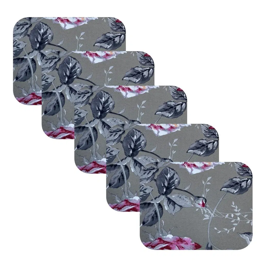 Knsz oturma minderi 5 li mazlum yaprak gri kumaş tel sandalyesi oturma yeri için