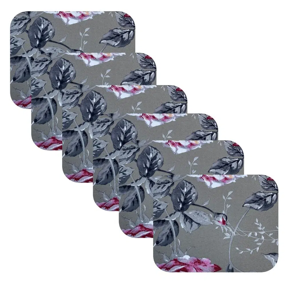 Knsz oturma minderi 6 lı mazlum yaprak gri kumaş tel sandalyesi oturma yeri için