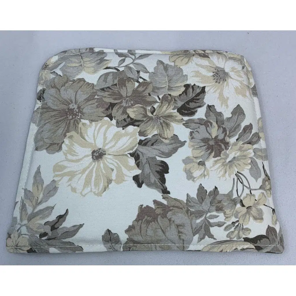 Knsz sırt minderi 1 li mazlum çiçek gri kumaş cırtlı tel sandalyesi sırtı için