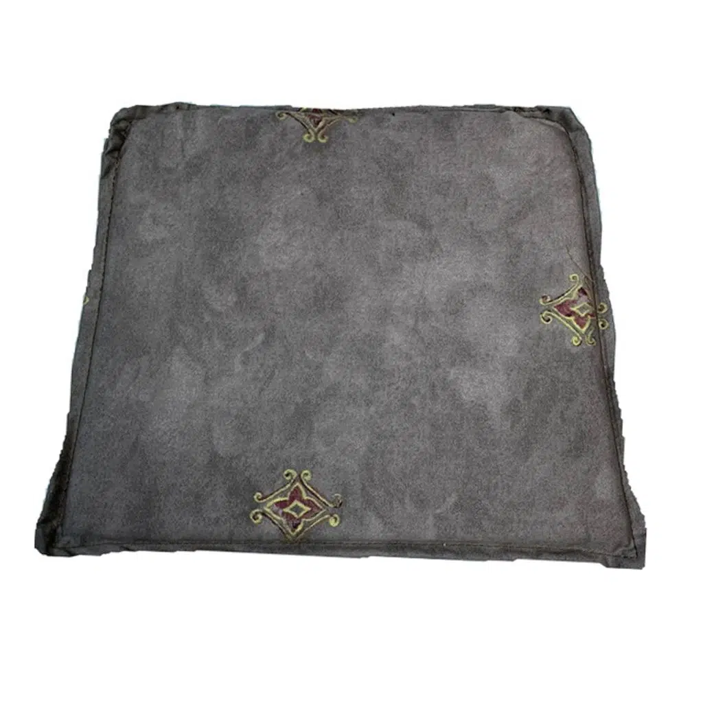 Knsz sırt minderi 1 li mazlum gri işlemeli kumaş cırtlı tel sandalyesi sırtı için