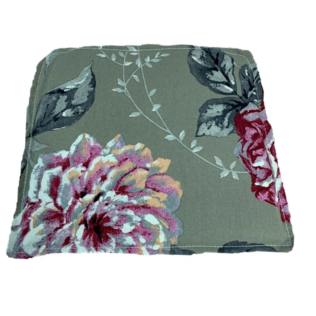 Knsz sırt minderi 1 li mazlum yaprak gri kumaş cırtlı tel sandalyesi sırtı için