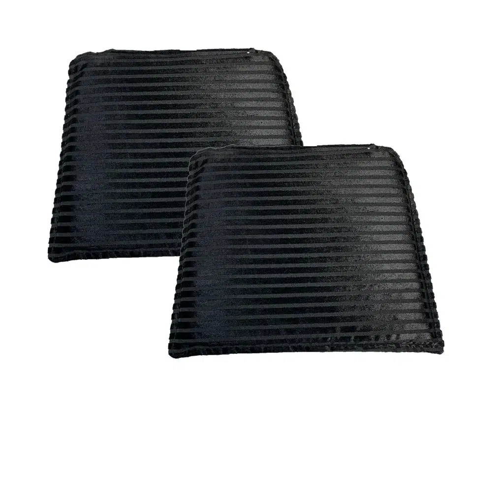 Knsz sırt minderi 2 li mazlum siyah çizgili kumaş cırtlı tel sandalyesi sırtı için