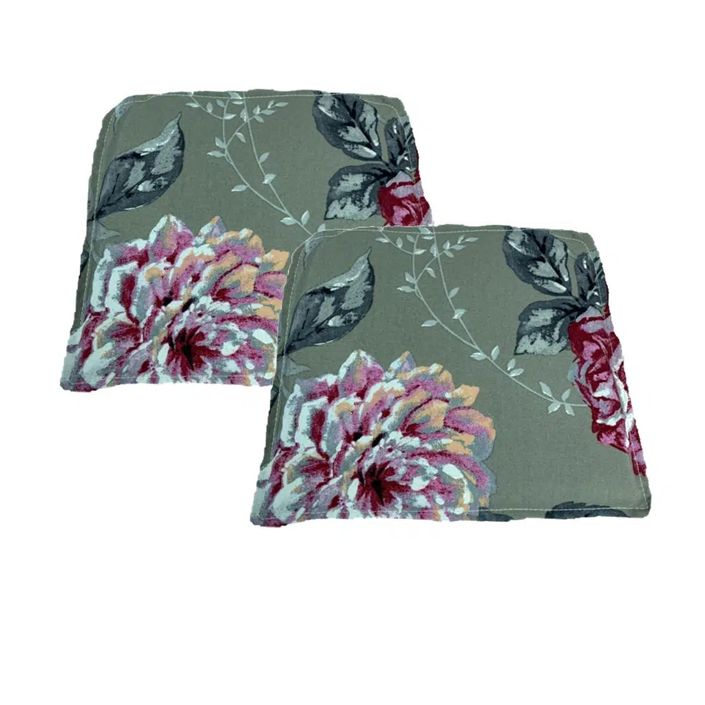 Knsz sırt minderi 2 li mazlum yaprak gri kumaş cırtlı tel sandalyesi sırtı için