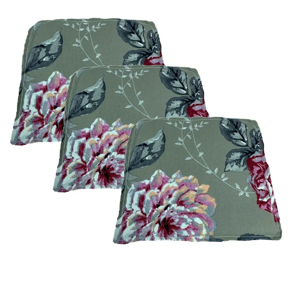 Knsz sırt minderi 3 lü mazlum yaprak gri kumaş cırtlı tel sandalyesi sırtı için