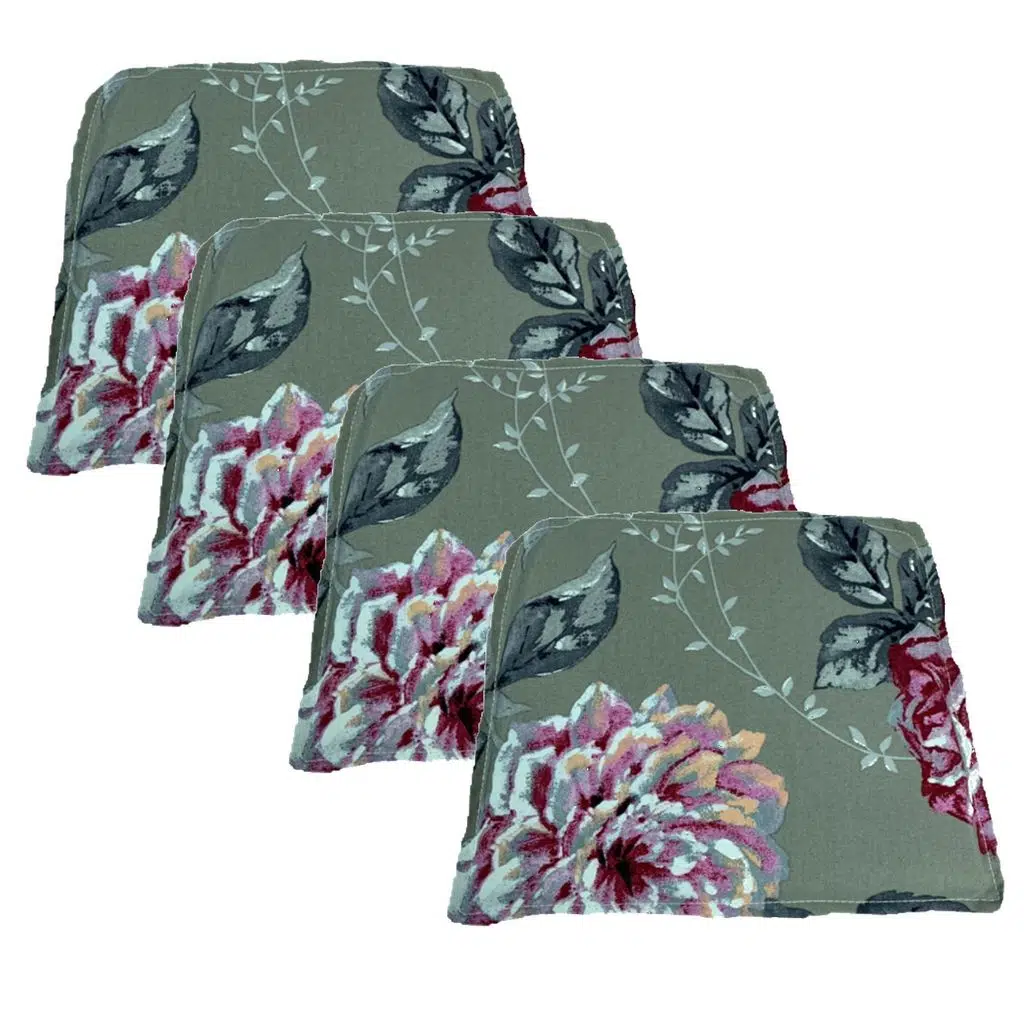 Knsz sırt minderi 4 lü zng&mğr&uslu yaprak gri kumaş cırtlı tel bar sandalyesi sırtı için