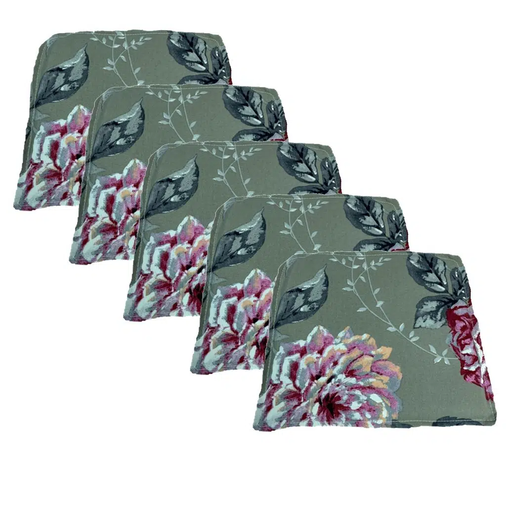 Knsz sırt minderi 5 li mazlum yaprak gri kumaş cırtlı tel sandalyesi sırtı için