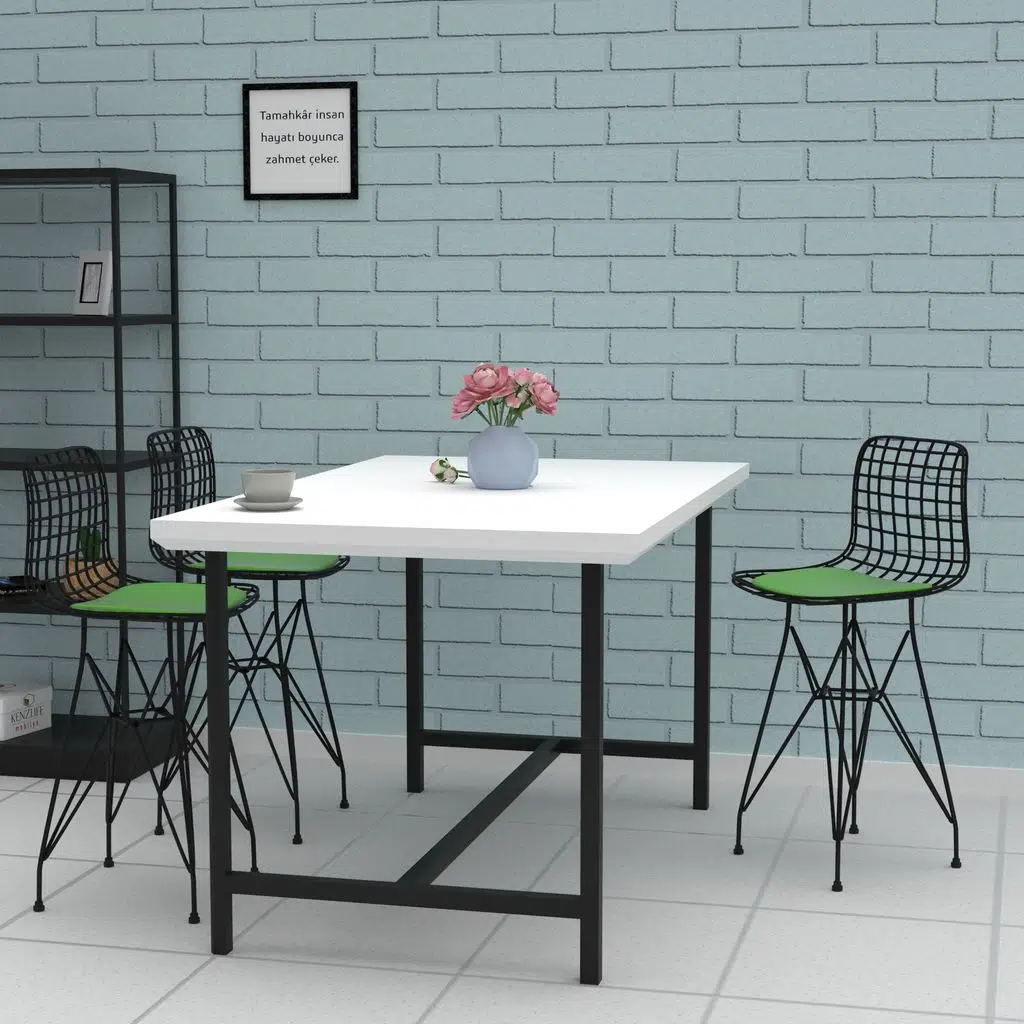 Knsz ufak boy tel bar sandalyesi 1 li uslu syhyşl 55 cm oturma yüksekliği mutfak bahçe cafe ofis